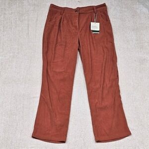 Halara Corduroy Trousers Size Large Stretch Orange Cosy Relaxed Auracord Cloud